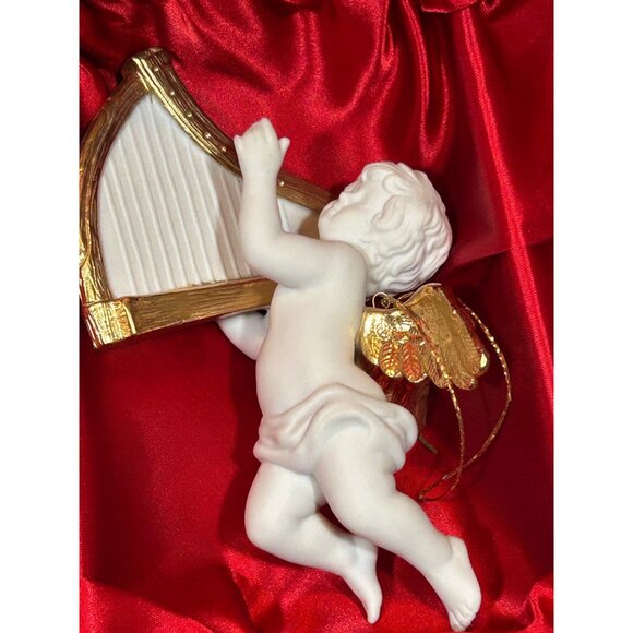 Franklin Mint The Heralding Angels Ornaments Set Of 18 Porcelain Angels 24k Gold - Picture 8 of 14